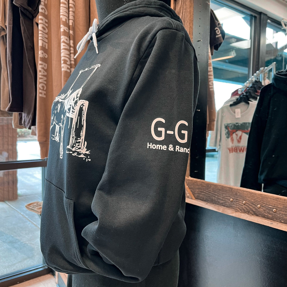 Black TieRail Hoody GG Designs Home & Ranch
