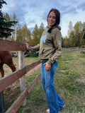 Heather Olive War Horse Hoody