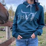 Turquoise Silver Metallic Hoody