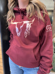 Maroon/Rose Gold Lola Hoody