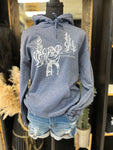 Heather Navy "Cow Puncher" Hoody