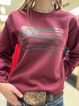 Maroon Black Flag Crew Sweater