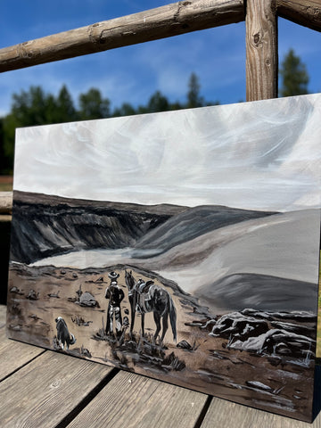 “Cowboy Sunday” 30”x40” Original Acrylic Painting