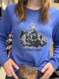 Royal Blue Barrel Racer Crew Sweater