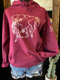 Maroon Metallic Rose Gold Ace Wild Hoody