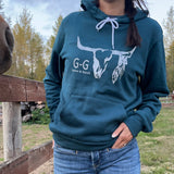 Turquoise Silver Metallic Hoody