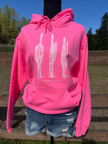 Hot Pink Cactus Trio Hoody
