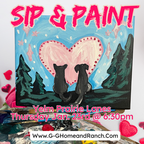 Sip & Paint Event @ Yelm Prairie Lanes (Yelm, WA) Thursday Jan. 23rd