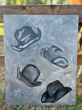 “Rustic Hats” 24”x30” Original Acrylic Painting