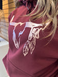 Maroon/Rose Gold Lola Hoody