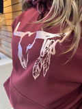 Maroon/Rose Gold Lola Hoody