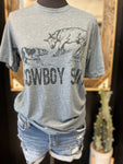 Heather Navy Cowboy Shit Tee