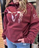 Maroon/Rose Gold Lola Hoody