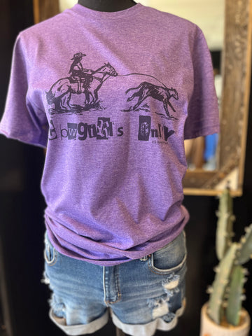 Purple Cowgirls Only Graphic Tee