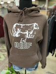 Heather Brown Eat Beef Hoody