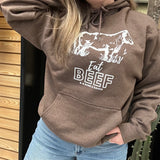 Heather Brown Eat Beef Hoody