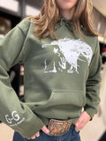 Military Green War Horse Hoody