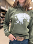 Military Green War Horse Hoody