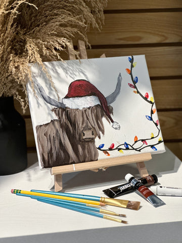 DIY How To Paint a Christmas Highland Cow