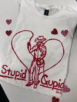 White Stupid Cupid Tee