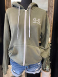 Olive Green Flag Zip-Up Hoody