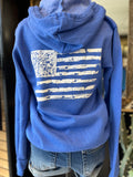 Royal Blue Flag Zip-Up Hoody