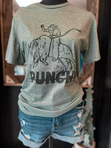 Punchy Graphic Tee (Heather Green)