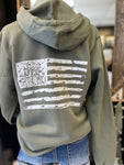 Olive Green Flag Zip-Up Hoody