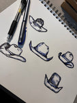 "Hats" Original Ink Sketch