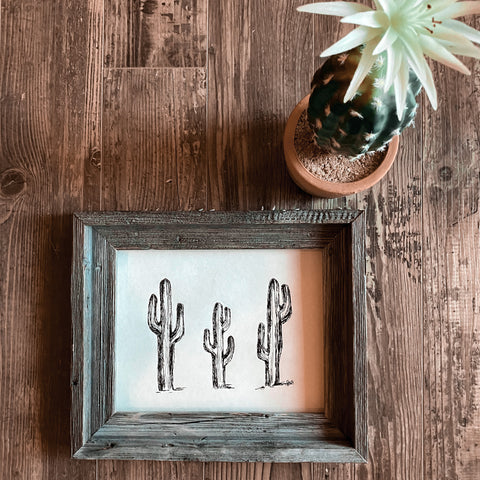 "Saguaro Cactus" Ink Study Original 8"x10"